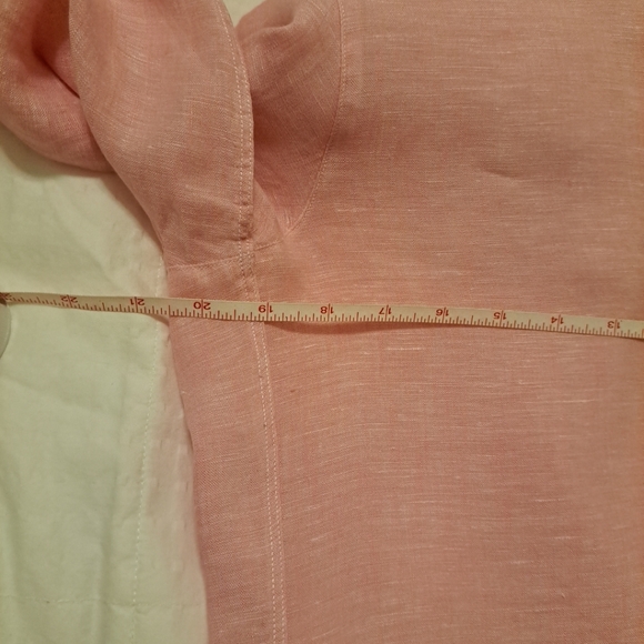 Grayson Women's Buttondown Linen Shirt Pink Excellent Condition Size XS - Picture 10 of 11